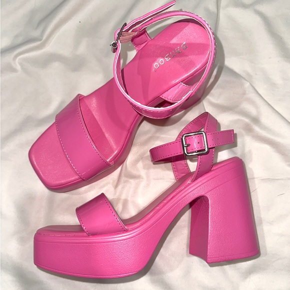 Bamboo pink platform y2k heels NEW - Picture 7 of 7